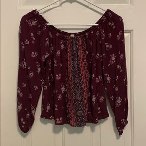 Off the shoulder long sleeve shirt